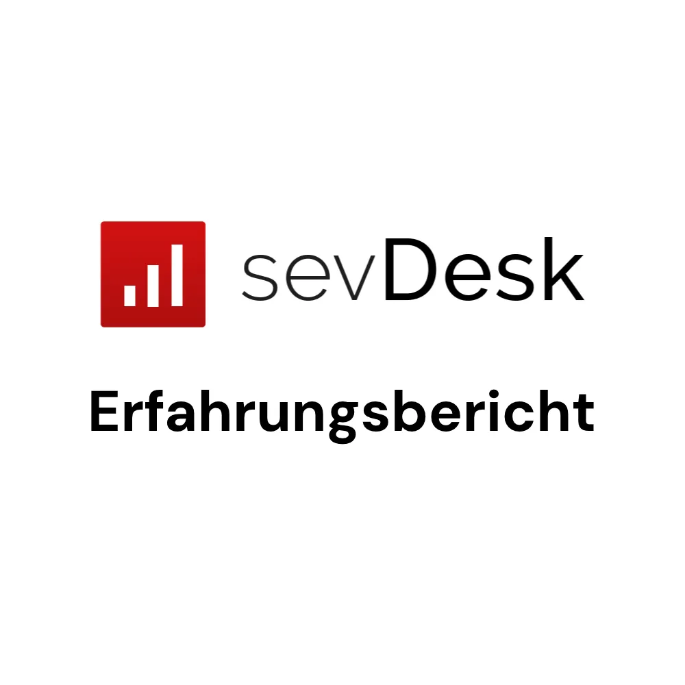 sevDesk Logo mit dem Text Erfahrungsbericht