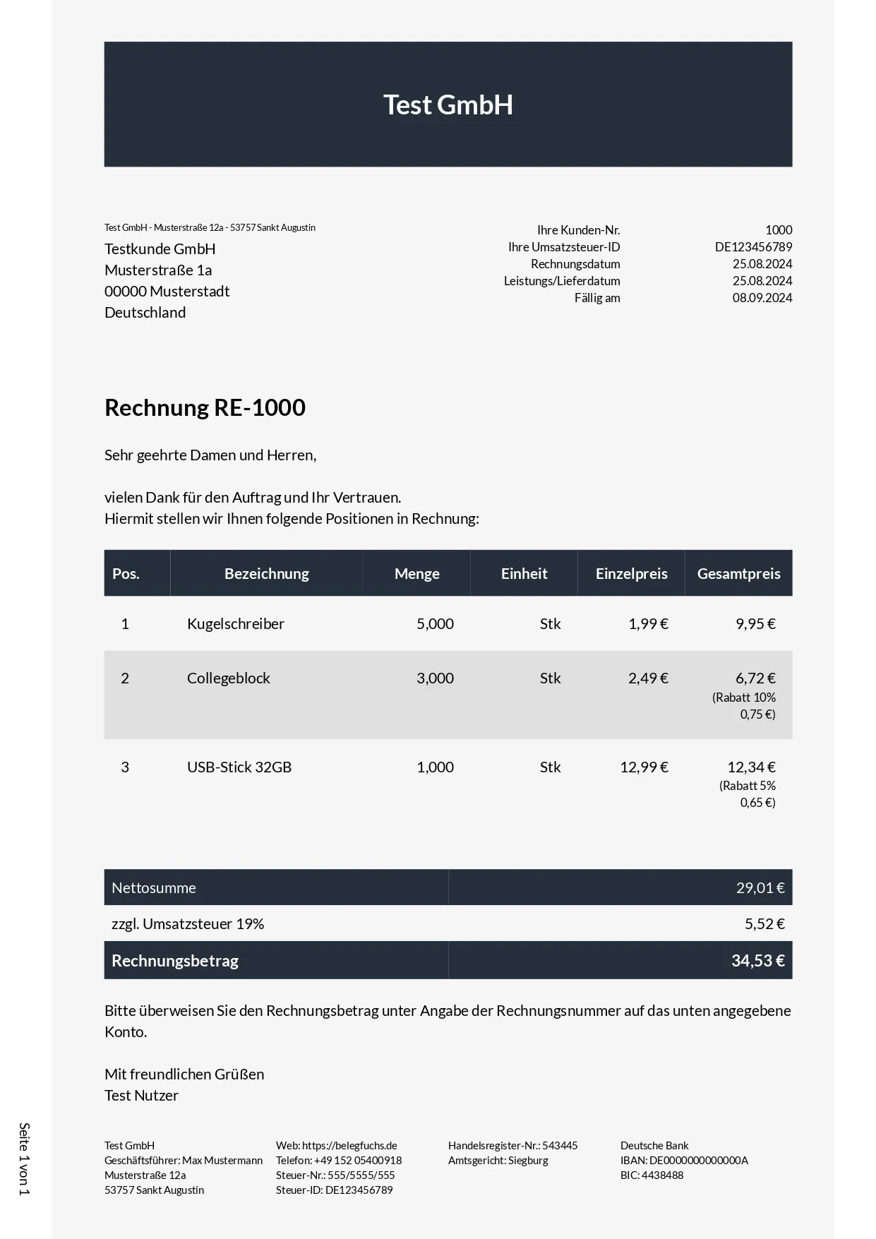 Rechnungsdesign Modern 1